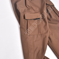 Pantalon cargo Softshell marron durable, imperméable et coupe-vent pour la randonnée ou les activités de neige