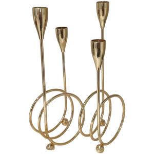 Candelabro de Material de Metal dorado de primera calidad, portavelas decorativo de mesa de diseño clásico para el hogar, portavelas para artículos de fiesta de boda - Product Image 6