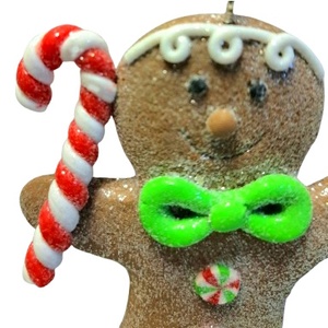 <b>Christmas</b> Decoration <b>Candy</b> and Bakery <b>Theme</b> Polymer Clay Dough Sugar Glitter Gingerbread Man Ornament 10CM CK Brand - Product Image 3
