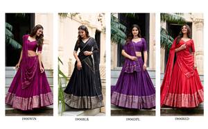 Dupatta Grace Beauty avec bordure Zari complexe et sequins, Lehenga Choli artisanal en viscose à séchage rapide et coupe ample - Product Image 5