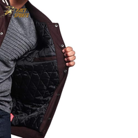 Veste de baseball décontractée pour homme, en coton et polyester, marron beige, col rabattu, coupe classique, pour l'automne