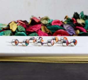 ต่างหูหอยนางรมสีเทอร์ควอยซ์ธรรมชาติสำหรับเด็กผู้หญิงต่างหูพลอยเทอร์ควอยซ์สำหรับภรรยา - Product Image 6