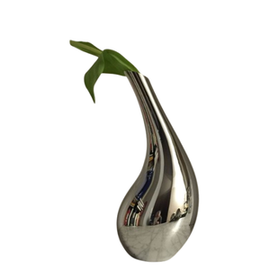 <b>Silver</b> Glossy Finished Metal Flower Vase Table <b>Top</b> Decoration Design Style Living Room Shiny Polished Metal Flower Vase - Product Image 6