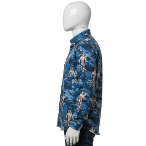 Breathable Dobby Fabric <b>Men</b> <b>Shirt</b> Soft Lightweight Digital Printing Casual Wear Comfortable Daily Use Fashion Clothing Supplier - Product Image 3