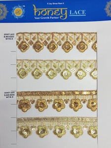 Wholesale Luxury Metallic Golden Lace Fabric for Evening Dresses and <b>Wedding</b> Gowns - Product Image 2