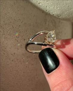 Anillo de Compromiso con Diamante Cultivado en Laboratorio, Corte Brillante, CVD, Oro Blanco Sólido de 14K, Joyería Fina, Anillo Solitario para Mujer, Diamante Creado en Laboratorio - Product Image 5