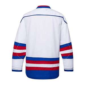 Concevez votre propre logo, broderie, maillot de hockey sur glace, sur mesure, blanc, 100% polyester, séchage rapide, coupe-vent - Product Image 2