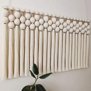 Burja Handwoven Macrame <b>Wall</b> Hanging Bohemian Art Decor with <b>Framed</b> Vertical Pattern Textured Decor for Boho Spaces - Product Image 2