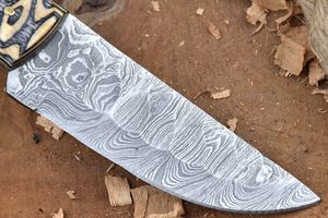 Couteau de chasse personnalisable en acier Damas, qualité supérieure, manche en bois confortable, qualité DIY, fabrication artisanale industrielle, OEM, extérieur - Product Image 4