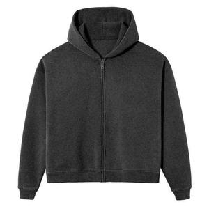 Sudadera con capucha y cremallera de algodón de 380 gramos con logotipo personalizado para hombre estilo informal de gran tamaño temporada de primavera letra con Capucha de punto de alta calidad - Product Image 6