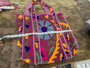 New Suzani Boho Vintage Shoulder <b>Tote</b> Hand Embroidered Cotton <b>Canvas</b> Bucket <b>Bag</b> Dual Handle <b>Women's</b> Shopping Gift <b>for</b> Daily Use - Product Image 4