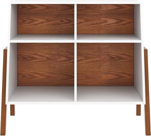 THLC - 0058 Design européen Organisateur de rangement à 4 cubes, étagère de rangement ouverte blanche avec design incliné - Product Image 2