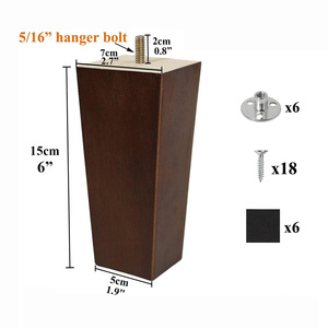 Pieds de meubles en bois carrés antiques riser de lit de remplacement pour lits canapés coniques commodes salon hôpital - Product Image 2