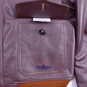 OEM Wholesale Mens Vintage ANJ3 <b>Bomber</b> <b>Jacket</b> Steerhide Cowhide Leather <b>Shearling</b> Lined Warm Winter Outerwear - Product Image 5