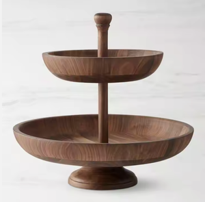 Juego de soporte de pastel de madera redondo para fiesta de boda - Product Image 6