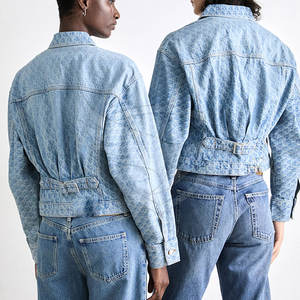 Diseñe su propio logotipo Chaqueta vaquera unisex de alta calidad Nuevo estilo Cantidad a granel Chaqueta vaquera unisex - Product Image 4