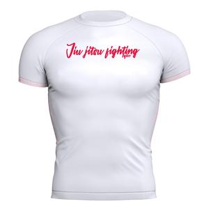 White Printed Rashies, High Quality <b>Bjj</b> <b>Rash</b> <b>Guard</b> & mma Wear - Product Image 2