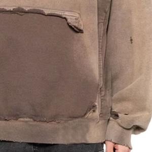 เสื้อฮู้ดดี้ผ้าฝ้าย 100% สำหรับผู้ชาย ลายพิมพ์แบบดิสเทรส ระบายอากาศได้ดี สไตล์วินเทจ สำหรับออกกำลังกายในฤดูหนาว ปี 2026 - Product Image 5