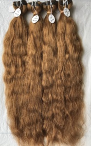 Mechones de pelo de alta calidad, Color n. ° 27, cabello humano sin procesar, con una sola pieza, cutícula, línea de cabello 100% humano, hecho de Material indio - Product Image 2