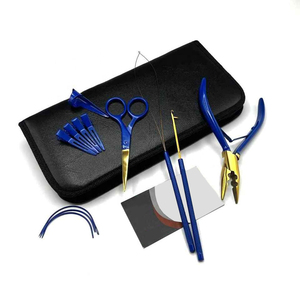 Kit de herramientas de extensión de cabello de acero inoxidable 100% con lazo de gancho, tarro de cuentas de extensión de cabello, anillo de separación de cabello de hilo pequeño - Product Image 5