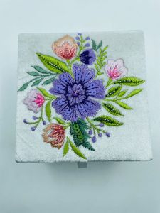 Caja de Almacenamiento de Joyas de Algodón con Cuentas Bordadas a Mano, Color Personalizable, Forma Personalizada, Patrón de Colores Mezclados para Collares y Pendientes - Product Image 2