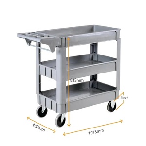 รถเข็นพลาสติก500LBS 3ชั้นพร้อมล้อหมุน360ล้อสารพัดประโยชน์ใช้งานหนัก - Product Image 2