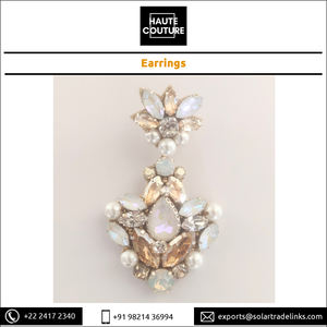 แฮนด์เมดปักดอกไม้รูปต่างหูสําหรับสตรีและเด็กผู้หญิงโอปอลและคริสตัลท็อปาสเจ้าสาวชุดราตรี Drop ต่างหู - Product Image 6