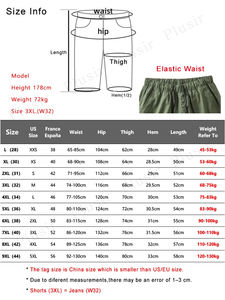 Pantalones Cortos Cargo de Algodón para Hombre, Bermudas hasta la Rodilla con Cordón, Color Caqui, Talla Grande 7XL, Verano - Product Image 6