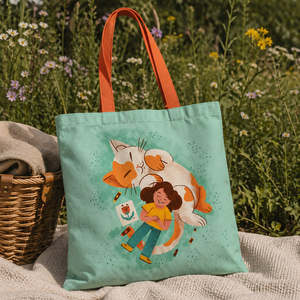 Bolsa de Mano de Lona de Algodón Happy Kitty con Cierre de Cremallera, Diseño Moderno, Lavable a Máquina, Decoración con Cadena, para Todas las Temporadas - Product Image 1