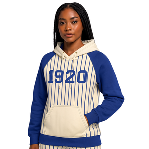 1920ปีที่ก่อตั้ง Zeta phi Beta เสื้อสวมหัวมีฮู้ดเสื้อสวมหัวมีฮู้ดเสื้อ Raglan pinstripes สีฟ้าธรรมชาติเสื้อผ้าสโมสรกำหนดเองศักดิ์สิทธิ์เก้า hbcu - Product Image 1