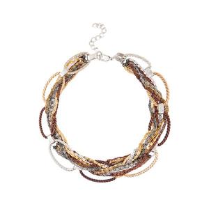 Urthn 3 Tone Plaqué Multi Chaîne Déclaration Collier Mode Colliers Couches 1109234 - Product Image 1