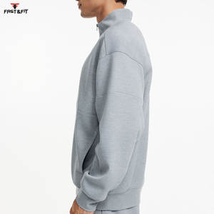 Vente en gros Sweats à capuche à séchage rapide pour hommes quantité minimale de commande bas Tissu léger et confortable Sweat-shirt à demi-fermeture éclair - Product Image 3