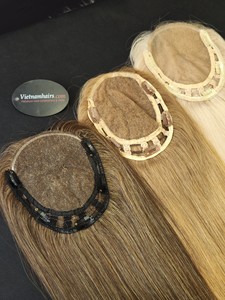 Venta caliente 2025 Topper Handtied 100% Cabello humano crudo Cutícula completa Alta calidad Virgen Recto Yaki Extensiones de cabello Accesorios - Product Image 2