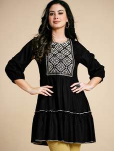 Latest Summer Season Collection <b>Women's</b> Viscous Rayon Western Wear Tunic Top| <b>Women's</b> Clothing Exporterting & Manufacturing - Product Image 3