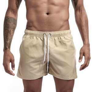 Pantalones cortos para correr para hombre, pantalones cortos tejidos de secado rápido de una sola capa, pantalones cortos informales de cinco puntos de Color sólido, pantalones cortos deportivos para hombre - Product Image 1