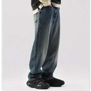 กางเกงยีนส์ชายรุ่นเฮฟวีเวตสไตล์อเมริกันวินเทจปรับแต่งได้มีกระดุมดีไซน์ขาตรงระบายอากาศได้ดีสำหรับฤดูใบไม้ผลิฤดูร้อน - Product Image 4