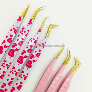 Marque privée 45 Pince à épiler en acier inoxydable à pointe en fibre de forme L à 90 degrés Volume d'extension de cils Vente en gros OEM personnalisé - Product Image 6