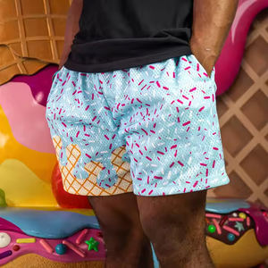 Pantalones cortos de baño transpirables de secado rápido para hombre de calidad superior con forro de malla y estampado de transferencia por sublimación - Product Image 6