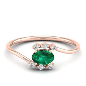 Anillos de boda de moissanita de oro blanco sólido de 14 quilates de alta calidad REYES para mujer, joyería fina exclusiva de diseñador de piedras preciosas Esmeralda - Product Image 5