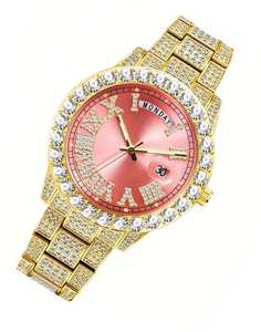 นาฬิกาข้อมือผู้ชาย หน้าปัดทรงเหลี่ยม สายสแตนเลส ประดับเพชรโมอิสซาไนต์ - เครื่องประดับแฟชั่นสไตล์ฮิปฮอปสำหรับงานปาร์ตี้ - Product Image 1