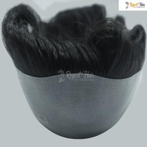 REGENT Premium Toupet pour homme toutes peaux avec cheveux humains Trame attachée à la main Vague naturelle Style droit Stock disponible pour la vente en gros - Product Image 3