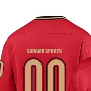 Jersey de hockey sobre hielo sublimado personalizado reversible de equipo de doble cara para jóvenes bordado de sarga vintage cosido personalizado - Product Image 3