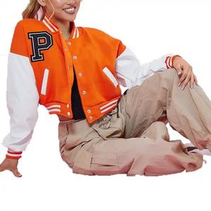 เสื้อแจ็คเก็ตตัวสั้นของผู้หญิงเสื้อครอปเสื้อแขนยาวมีสไตล์ใหม่เสื้อครอปแจ็คเก็ตมหาวิทยาลัย - Product Image 4