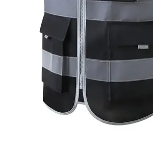 Logo personnalisé gilet de sécurité réfléchissant haute visibilité avec multi-poches respirant Construction Workwear pour hommes et femmes - Product Image 6