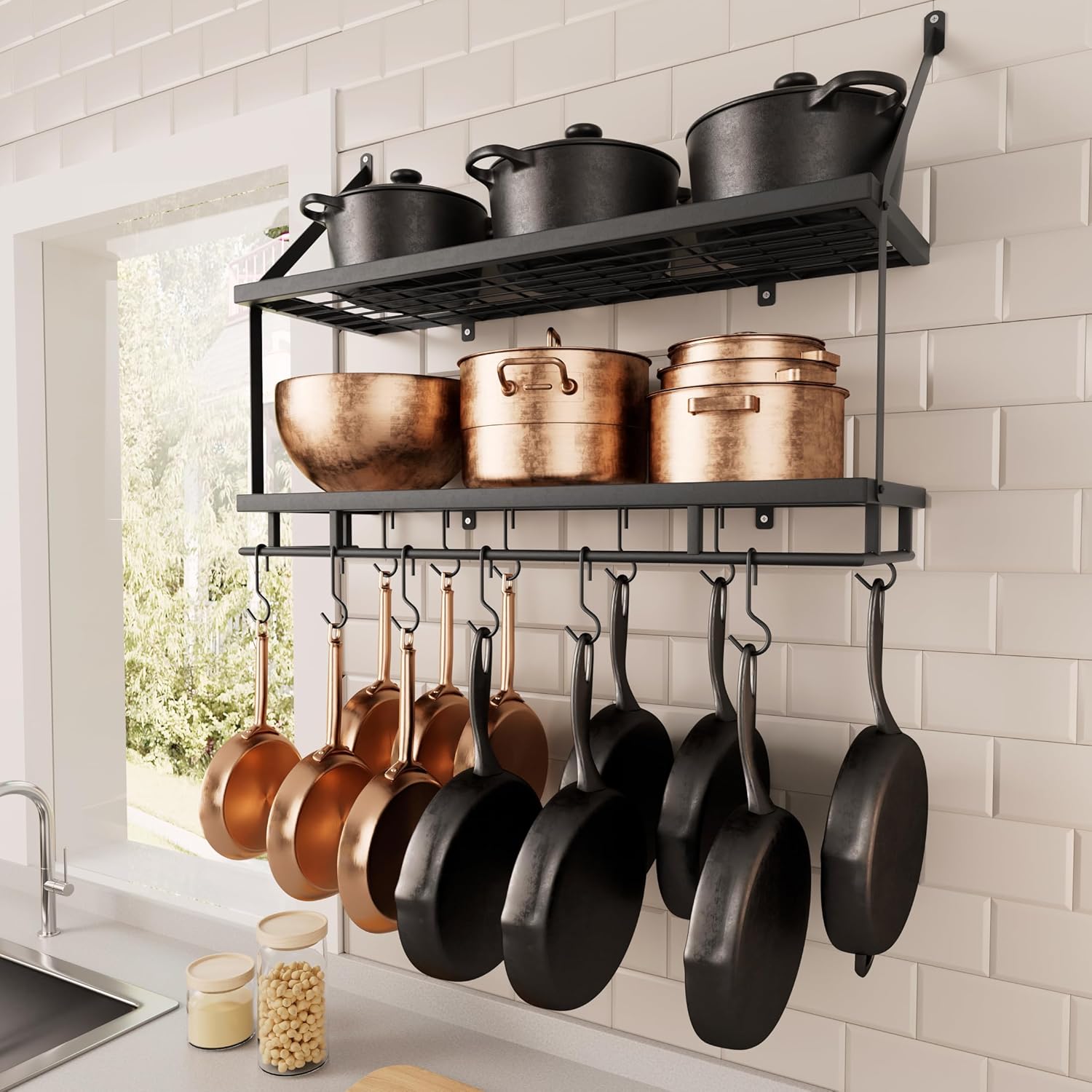 Porta Pentole E Coperchi In Acciaio Inox 304 | Rack Da Cucina Per Coperchi, Mestoli E Spatole | Accessorio Per Armadio