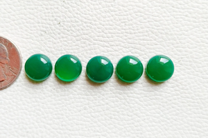 Ónix Verde Natural, Cabujón Redondo, Piedra Preciosa con Reverso Plano, Pulida, Piedra Suelta de 5-30 mm, Tamaño Calibrado para Fabricación de Joyas, Suministros para Manualidades - Product Image 4