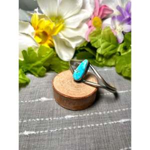 Dave Skeets Kingman Turquoise & Sterling <b>Silver</b> Fashion <b>Cuff</b> <b>Bracelet</b> - Product Image 3