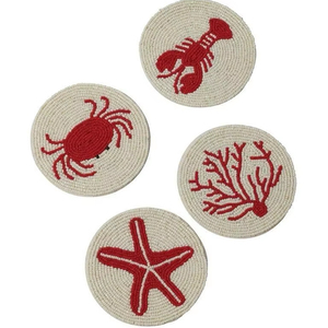 Beaded Embroidery Coaster Modern Handmade <b>Decor</b> Minimalist Hand <b>Stitched</b> Beaded Coaster by MD Handicrafts - Product Image 1