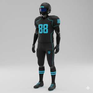 Uniforme de Fútbol Americano, Conjunto de Equipo que Incluye Camiseta, Pantalones Cortos de Protección, Hecho de Tela Atlética de Alta Resistencia y Secado Rápido - Product Image 2