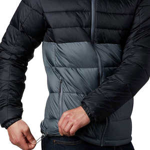 Chaqueta acolchada negra sólida para hombre, cuello levantado, manga larga, estilo callejero, temporada de invierno, poliéster/algodón a prueba de viento - Product Image 4